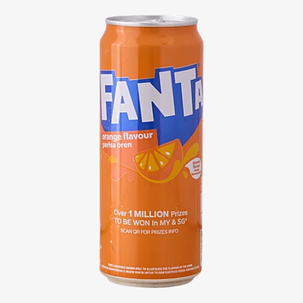 Fanta Orange sparkling drink bursting with zesty orange flavor.