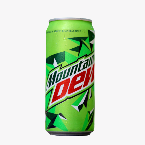 Mountain Dew citrus-flavored soft drink full of energy and refreshment.