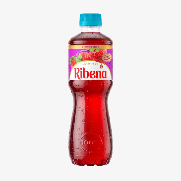 Ribena Strawberry flavored soft drink with a fruity, refreshing twist.