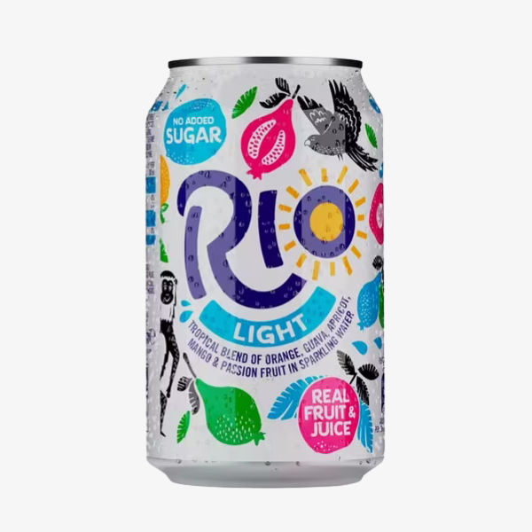 Rio Tropical fruit drink combining passion fruit, orange, and guava flavors.